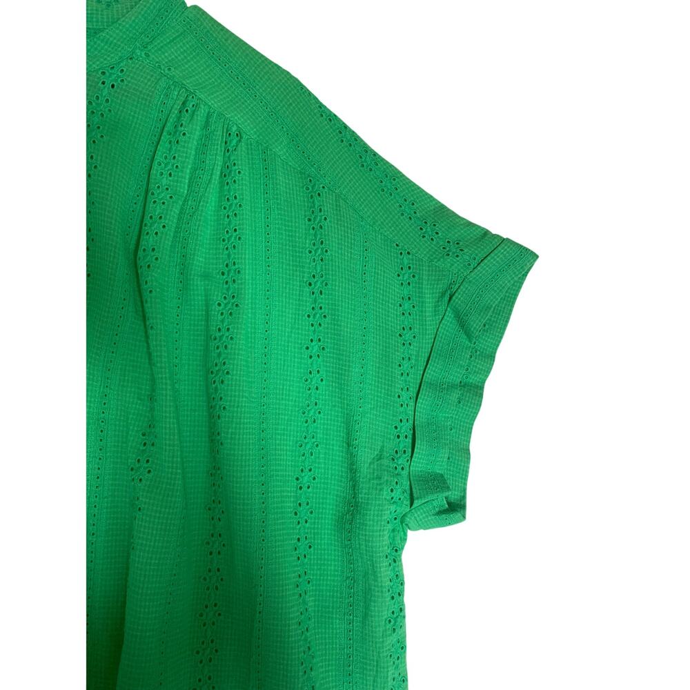 Lane Bryant NWT Green Embroidered Eyelet Blouse-Size 22 - Picture 9 of 10